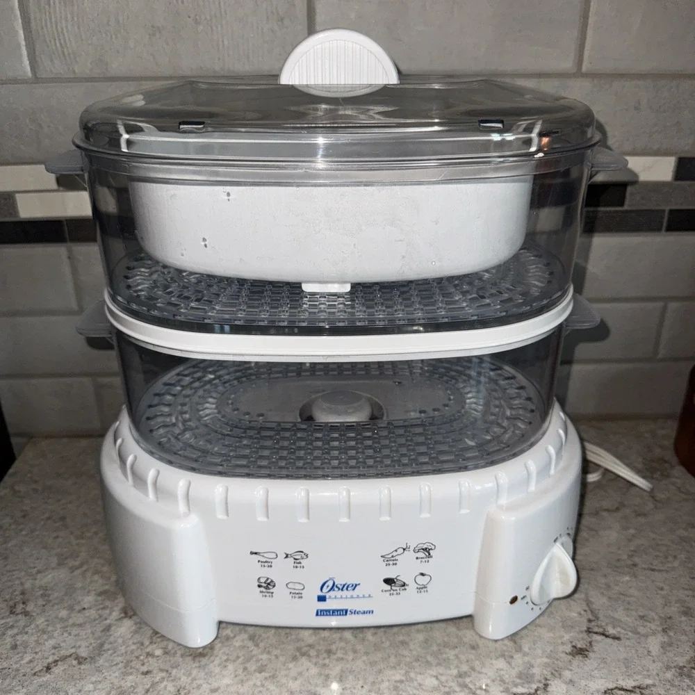 Sunbeam Oster Instant Steam 4711 Food Rice Steamer 2 Tier 6 Quart Clean Works
